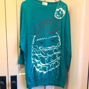 Oversized rare vintage ugly sweater Santa tee/dress